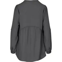 Ladies Long Sleeve Candice Blouse Grey Back